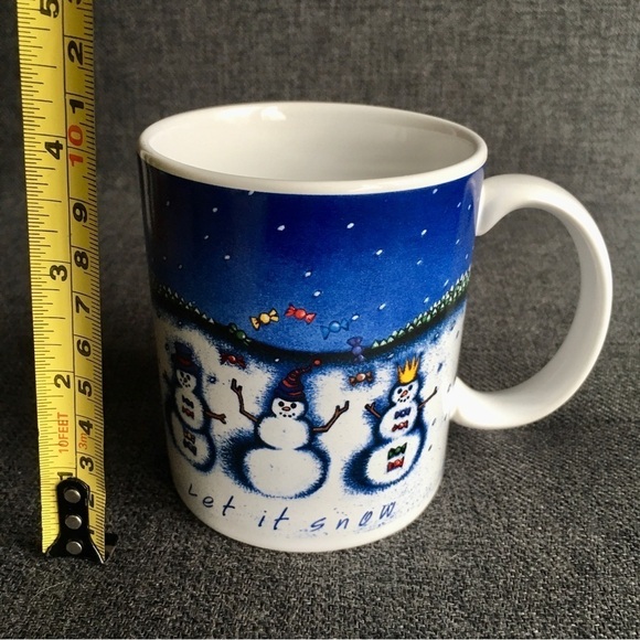 Lindt Chocolates “Let It Snow” Snowman Coffee Mug, Blue, White, 11 oz